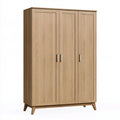 Armadio guardaroba 120 x 55 x 190 cm in legno rovere chiaro - 3 ante stile scandinavo