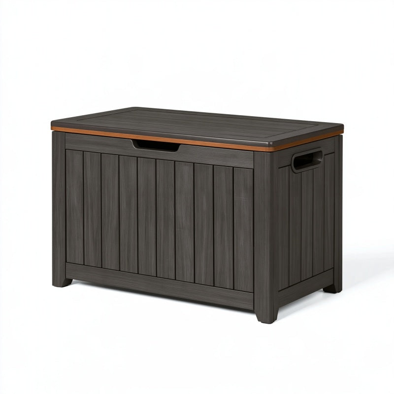 Cassapanca contenitore 120 x 55 x 60 cm in plastica grigio antracite per esterno con coperchio