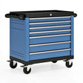 Carrello portautensili 77 x 46 x 97 cm in acciaio blu e nero con 7 cassetti e ruote